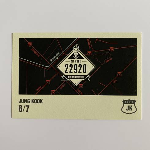 BTS ZIP CODE 22920 2ND MUSTER FAN CLUB MINI PHOTOCARD - JUNGKOOK (6/7)